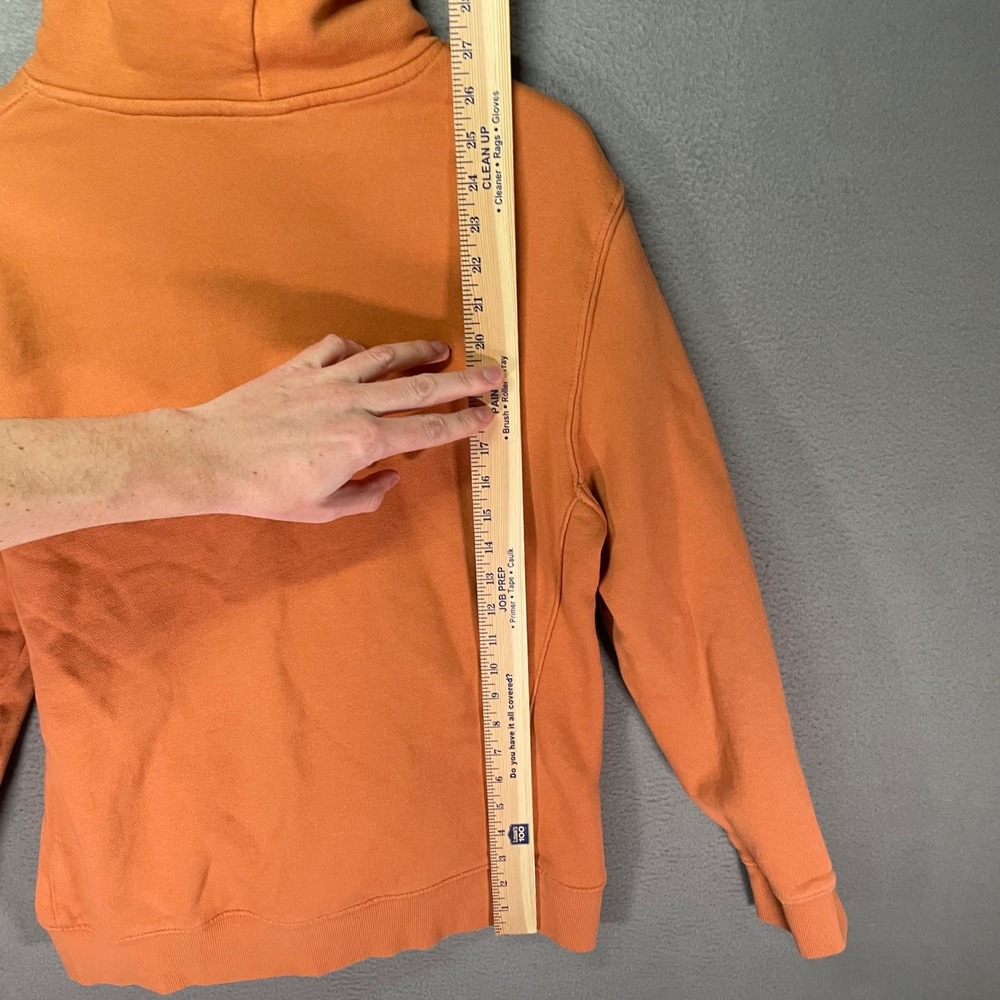 H&M Hoodie Mens Large Orange Pullover Cotton Slim Fit French Terry Drawstring - Picture 4 of 8